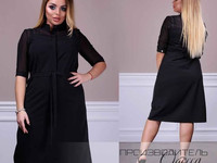 Платье Мод 352 Размеры 48-50,52-54,56-58 Ткань креп-костюмка+шифон Дли