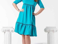 Платье Модель 1038\на Ткань: дайвинг Цвет: мята,голубой,черный, кр
