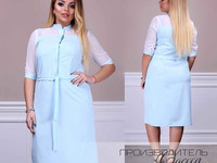 Платье Мод 352 Размеры 48-50,52-54,56-58 Ткань креп-костюмка+шифон Дли