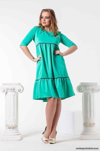 Платье Модель 1038\на Ткань: дайвинг Цвет: мята,голубой,черный, кр