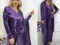 Костюм плисерованный 3-ка  Модель 091 \мн Ткань: Бархат муар  Разм