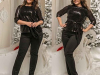 Костюм. Мод .037\нс Размеры : 48-50,52-54,56-58 Ткань : креп дайви