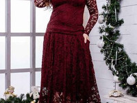 Женский гипюровый костюм 8165 (50-60)  Размеры: 50-52,54-56,58-60 Ткан