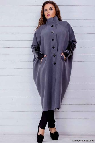 Женское пальто 8191 (42-64) Размеры: 42-48,50-54, 56-60 Ткань - кашеми