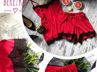 Спальный костюмчик Ткань: шёлк армани+французское кружево ресничка Раз