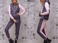 Очень тёплый костюм тройка 1020грн Ткань трехнитка на флисе и матовая