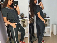 Костюм с брюками Ткань летняя петельная двунить с ниткой люрекса (очен