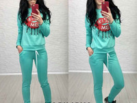 В63 Костюм трикотаж джерси с-м пудра, мята, серый, черный 520 грн.