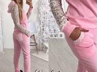 Костюм дорогой гипюр+джерси с-м 495грн.  мята, розовый, сирень , серый