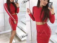 Костюм юбка и кроп топ Цена 480 грн. Ткань трикотаж Размер единый 42/4