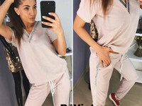 Костюм с брюками Ткань летняя петельная двунить с ниткой люрекса (очен