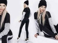 Костюм 3710- \св Ткань: двухнитка, вставки пайетки,  длина кофты 5