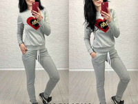 В63 Костюм трикотаж джерси с-м пудра, мята, серый, черный 520 грн.