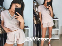 Костюм с шортами Ткань летняя петельная двунить с ниткой люрекса (очен