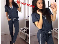 Костюм с брюками Ткань летняя петельная двунить с ниткой люрекса (очен