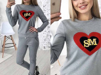 В63 Костюм трикотаж джерси с-м пудра, мята, серый, черный 535 грн.