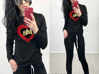 В63 Костюм трикотаж джерси с-м пудра, мята, серый, черный 520 грн.