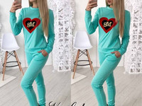 В63 Костюм трикотаж джерси с-м пудра, мята, серый, черный 535 грн.