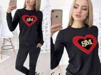 В63 Костюм трикотаж джерси с-м пудра, мята, серый, черный 535 грн.