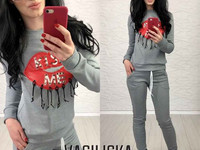 В63 Костюм трикотаж джерси с-м пудра, мята, серый, черный 520 грн.