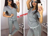 Костюм с брюками Ткань летняя петельная двунить с ниткой люрекса (очен