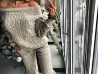 ВЯЗАННЫЙ КОСТЮМ “HOLLI” Пряжа шерсть с альпакой ДВОЙНАЯ ВЯЗКА , 830грн