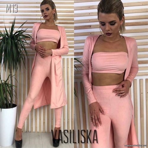 Рубашка #722\ес (норма+батал) Цвета: чёрный, белый, коралл, сини М13 Костюм (топ+лосины+кардиган) ткань замш размер с-м цвета: пудра, з