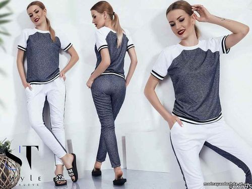 Костюм  3769\св Ткань: - трехнить петля (хлопковый трикотаж) с люр