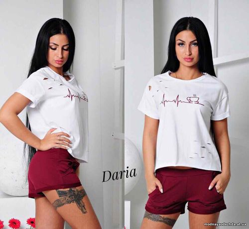 Костюм: (шорты + футболка свободного кроя ). Ткань : футболка - х / б Костюм: (шорты + футболка свободного кроя ). Ткань : футболка - х / б