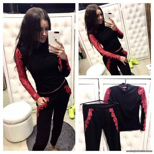 Костюмчик сидит идеально Мягкий трикотаж с отделкой из дорогого кружев