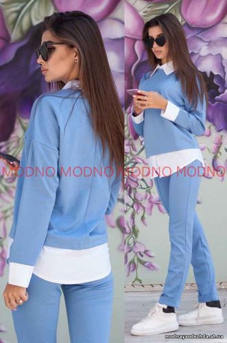 Супер эффектная новинка смарт костюм, состоящий из свитшота с имитацие