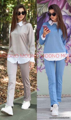 Супер эффектная новинка смарт костюм, состоящий из свитшота с имитацие