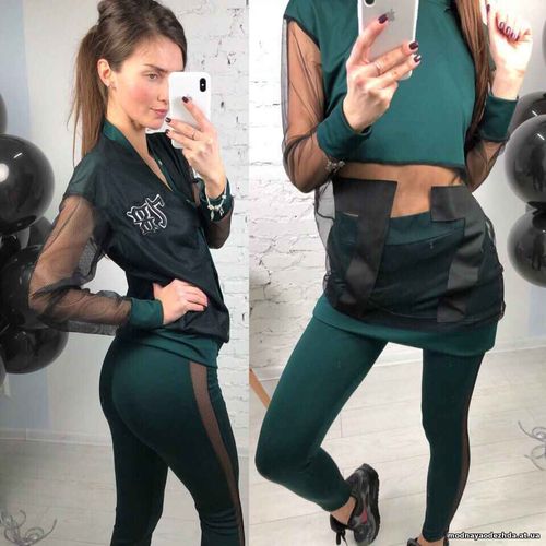 NEW костюм «77» Материал:Микродайвинг + сетка Цвета:чёрный,бутылка Раз NEW костюм «77» Материал:Микродайвинг + сетка Цвета:чёрный,бутылка Раз