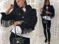 new collection Джинсовка, бахрома из ЭКО-кожи Цвет: чёрный, голубой Ра