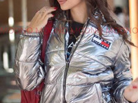 Хит осени!!!!!Ультра модная куртка из металлизированной плащевки Утепл