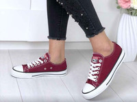 Код 11853 Кеды = Converse =, цвет: Бордо,  материал: котон, подошва -