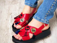 Код 3720 Босоножки LOVE. Натуральная кожа. Подошва сзади 4см, спереди