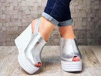 Код 3688 Босоножки Creative. Натуральная кожа. Танкетка сзади 11,5 см,