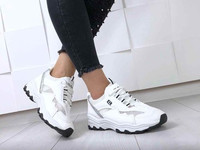 Код 11696 Кроссовки = Balenciaga=, цвет: Белый,  материал: сетка + эко