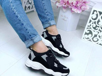 Код 653  Кроссовки , копия известного бренда Balenciaga,  цвет черный,