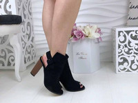 Код 896  Босоножки STYLE,  цвет черный ,  материал эко замш ,  каблук
