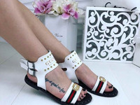 Код 632  Босоножки GUCCI,  цвет белый,  материал эко кожа , декор мета
