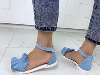 Код 11100 Босоножки =NiKart= , цвет: BLUE, материал: НАТУР.ЗАМШ  платф