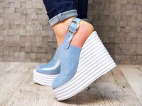 Код 3687 Босоножки Creative. Натуральная кожа. Танкетка сзади 11,5 см,