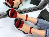 Код 11181 Босоножки = =NiKart==, цвет: BLACK+ RED материал: НАТУР.ЗАМШ