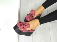 код 1020-3 Сабо =Flower= Натуральная кожа, стелька кожа  цвет - ГРАНАТ