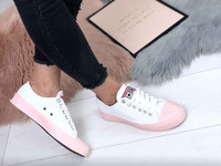 КОД 11808  Кеды = Converse =, цвет: White + PINK, материал: котон подо