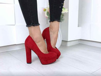 Код 11291 Туфли = Carmen =, цвет: Красный,  материал: экозамш, каблук