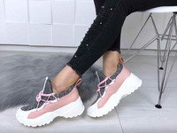 Код 11125 Кроссовки = Balenciaga=, цвет: Серый + Розовый,  материал: о