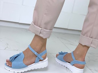 Код 11911 Босоножки = Tassels =, цвет: BLUE, материал: НАТУР. ЗАМШ под